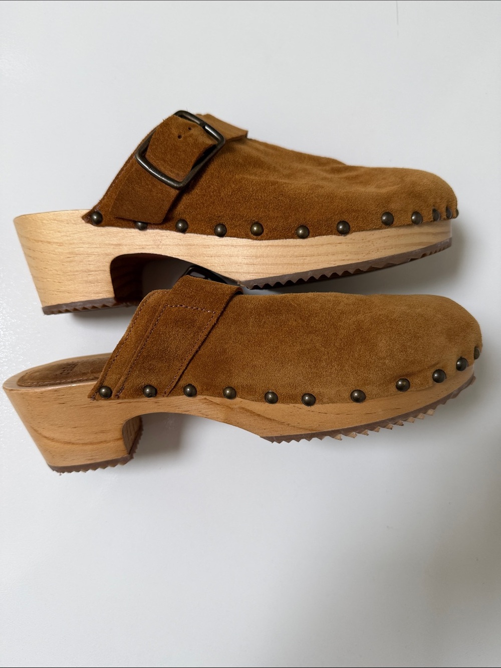Ba&sh Camel Suede Clog